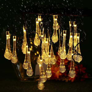 Guirnalda LED Solar Tipo Gotas - Luz Cálida 5 Metros