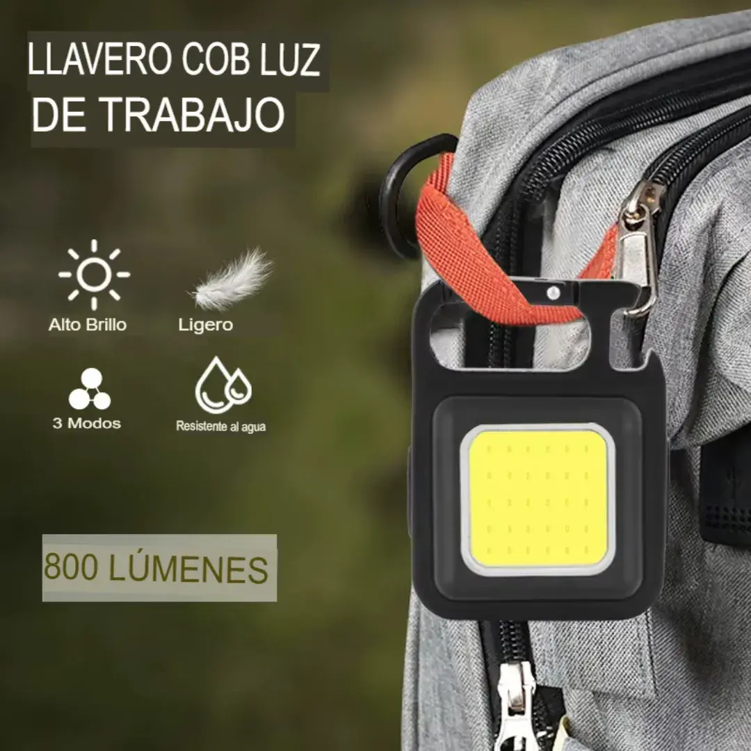 Mini Linterna Llavero LED Recargable con Clip y Imán - Imagen 3