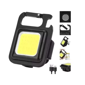 Mini Linterna Llavero LED Recargable con Clip y Imán