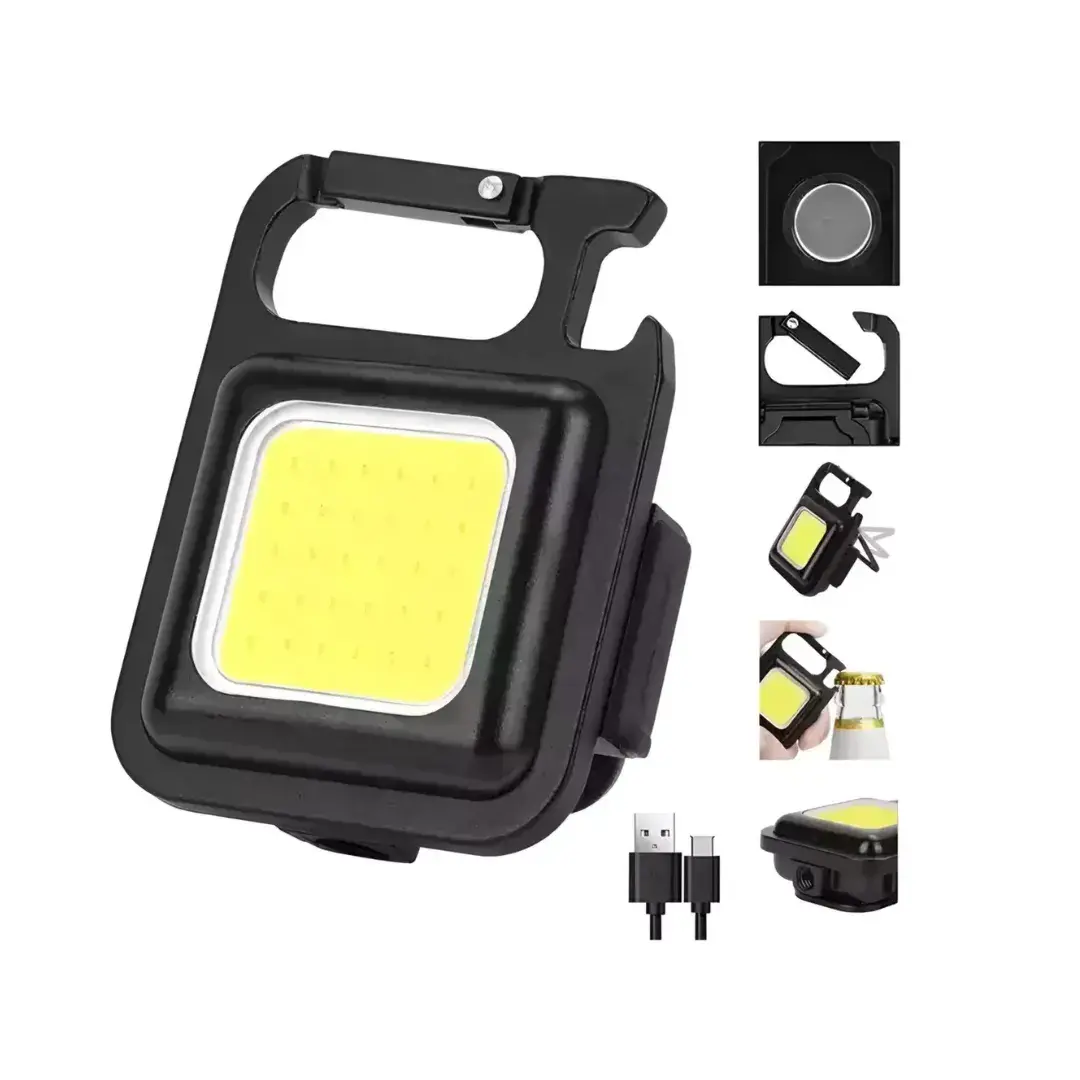 Mini Linterna Llavero LED Recargable con Clip y Imán