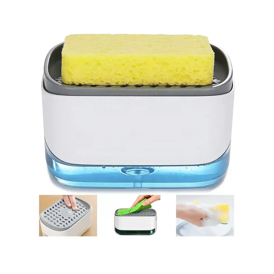 Porta Esponja con Dispensador de Jabón – 2 en 1 para Cocina