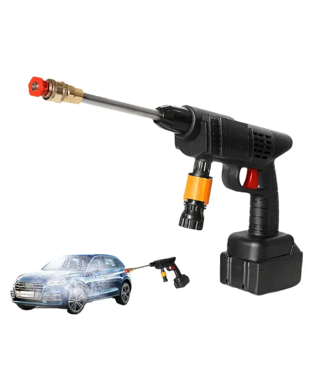 Hidrolavadora Portátil Inalámbrica Recargable 24V – Alta Presión con Accesorios